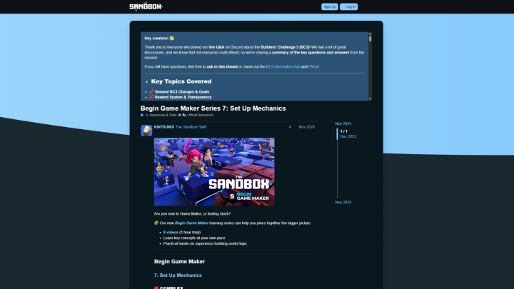 Forum posts linking to documentation