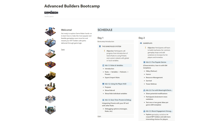 Advanced Builders Bootcamp Curriculum