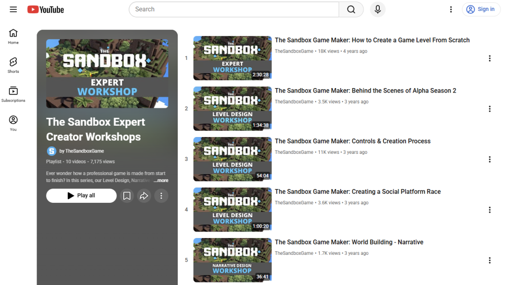 YouTube playlist screenshot