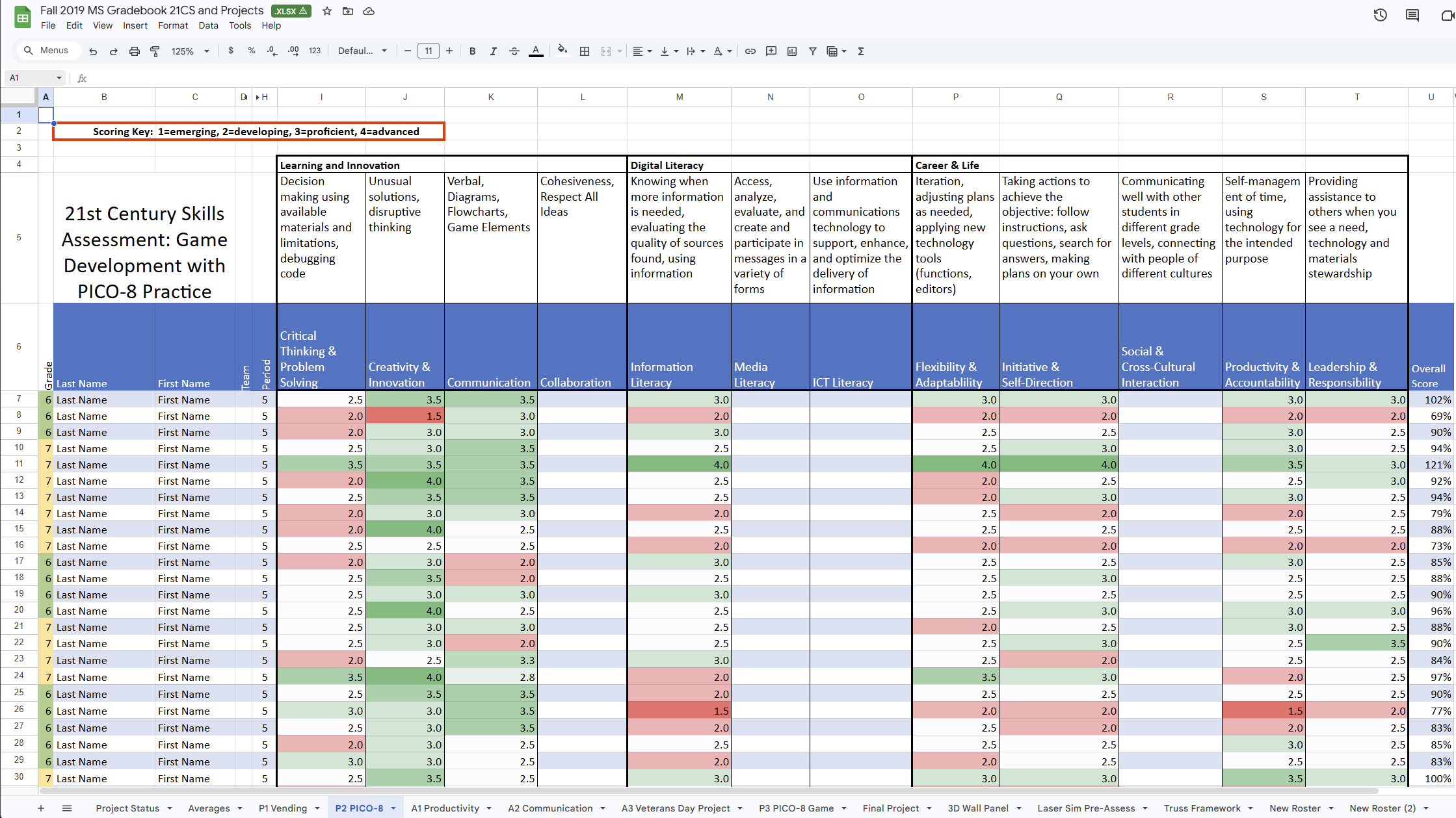 Spreadsheet screenshot