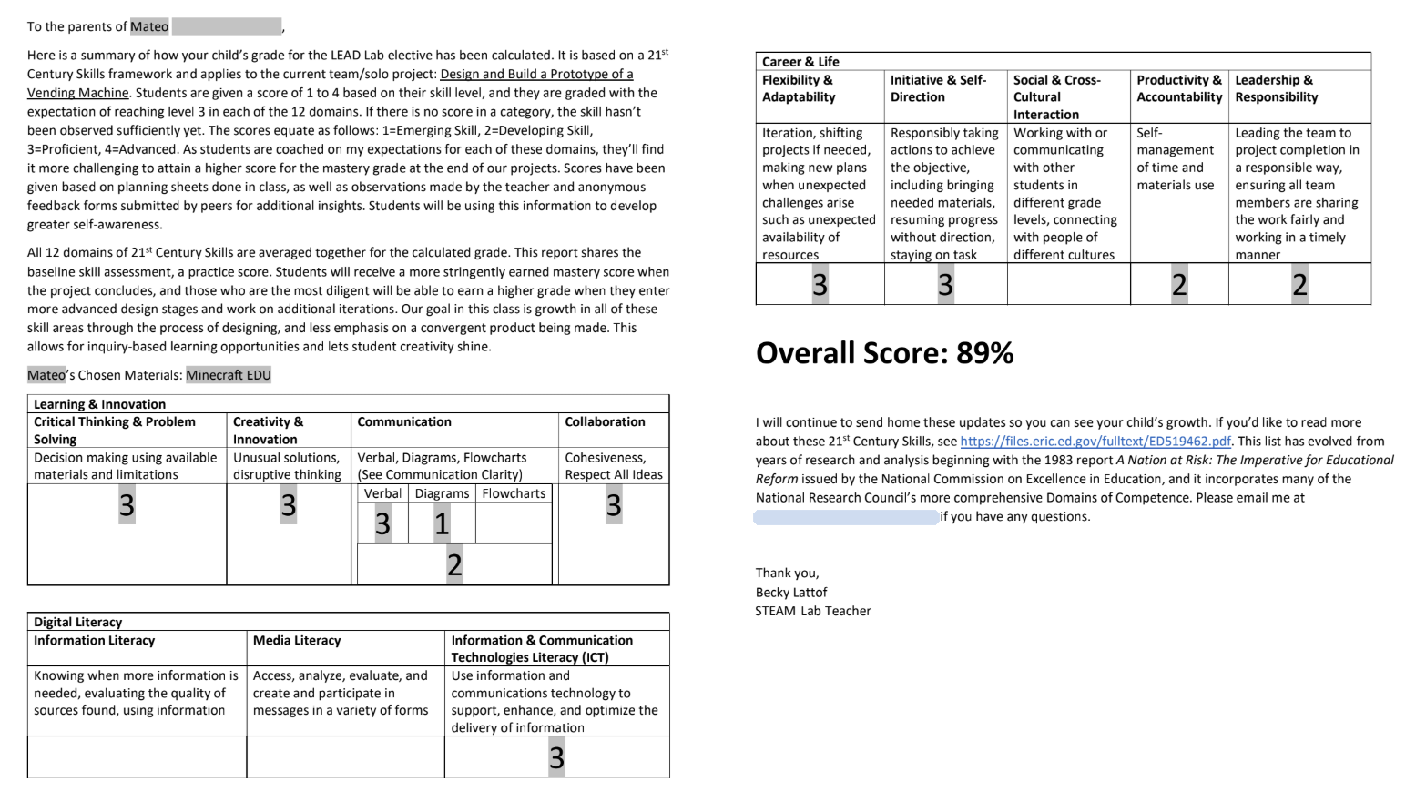 Screenshot of text document